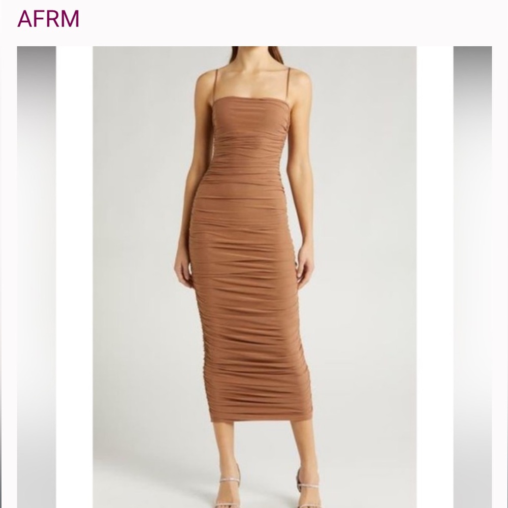 AFRM Brown Midi Dress